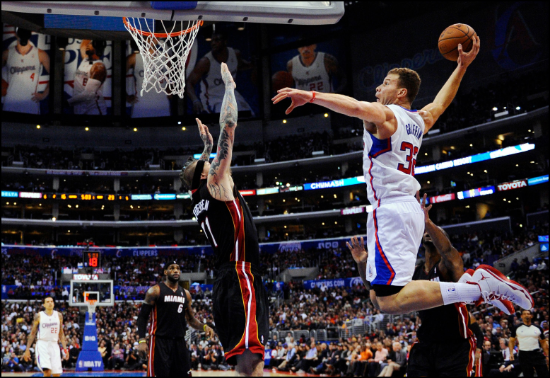 NBA Daily Fantasy Basketball Lineup Picks - Lineuplab.com - Blake Griffin dunks on the Miami Heat