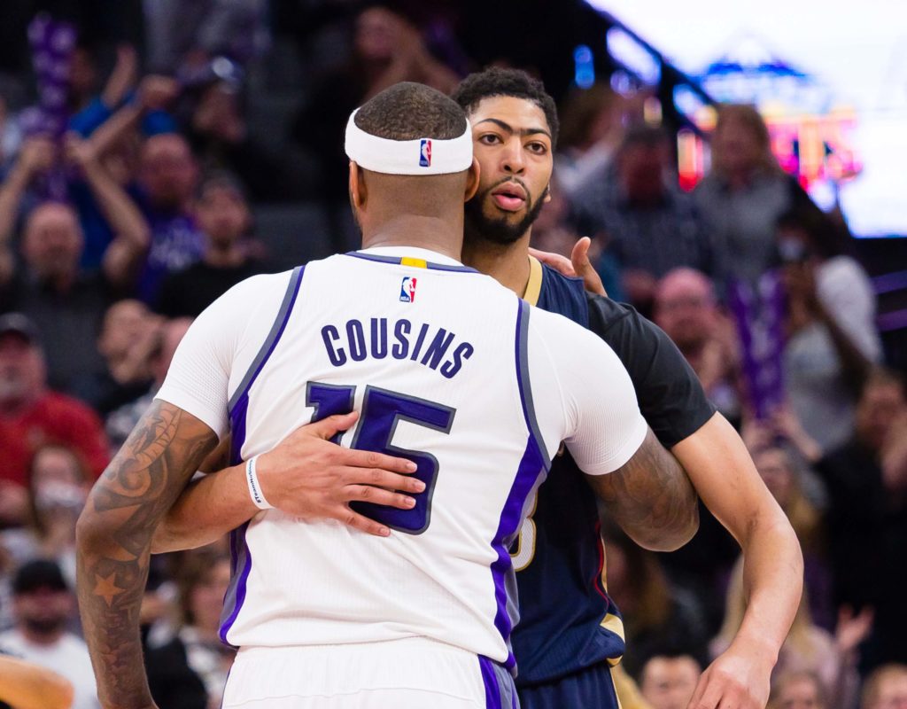 NBA Daily Fantasy Basketball Lineup Picks - Lineuplab.com - DeMarcus Cousins & Anthony Davis hug it out